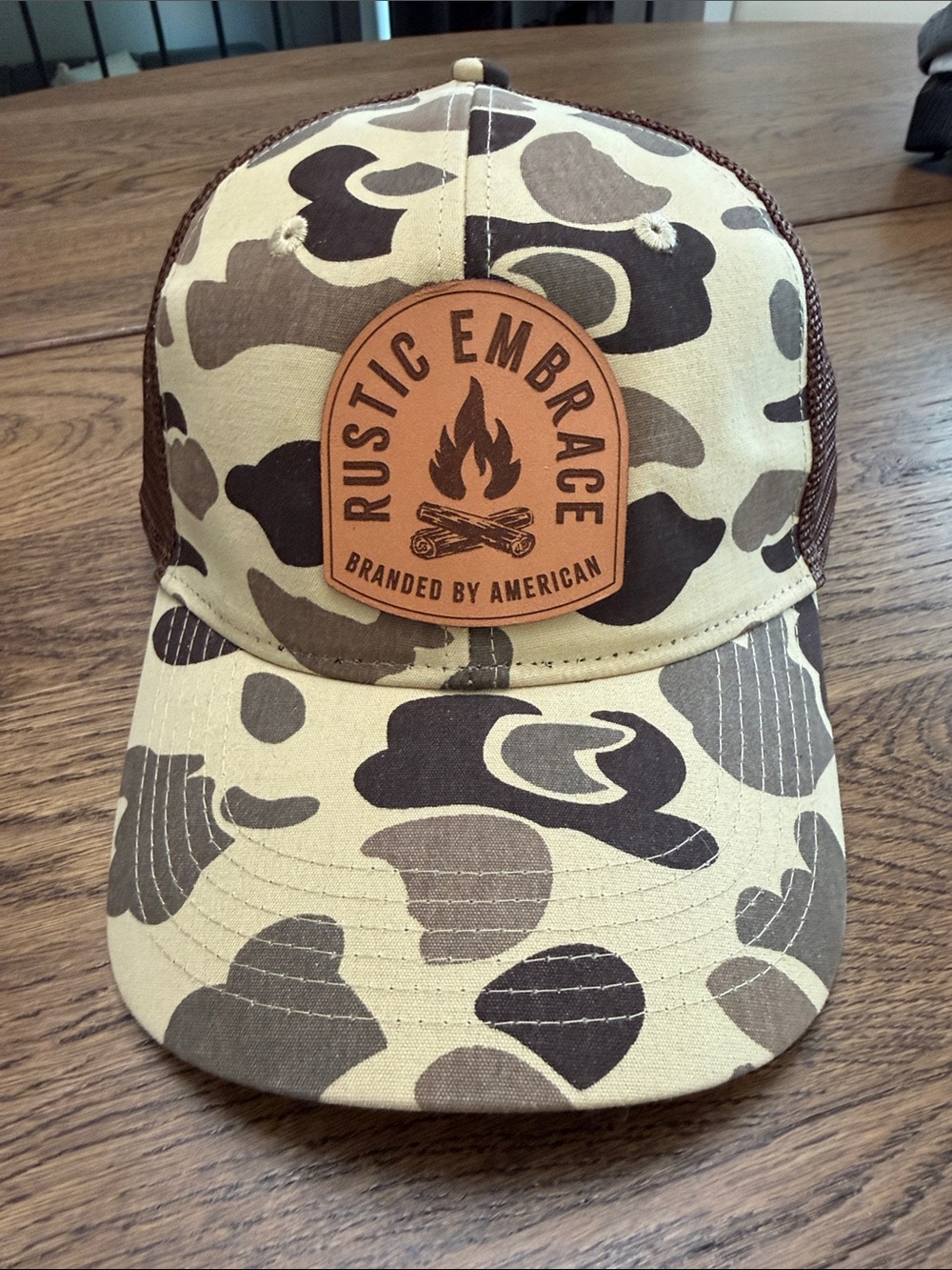 Rustic Embrace Branded by American Vintage Camo Trucker Hat Cap Adjustable